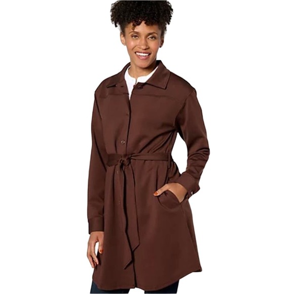 LAWRENCE ZARIAN Jackets & Blazers - BEAUTIFUL by Lawrence Zarian Petite Ponte Button Jacket EXPRESSO NWOT SIZE 1XP